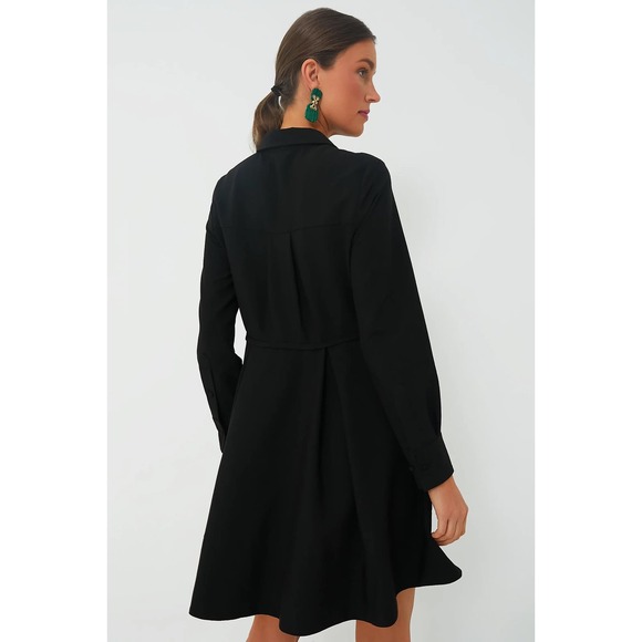 Pomander Place Black Annalise Dress Mini Long Sleeve Pleated Size XL NEW - Picture 2 of 11